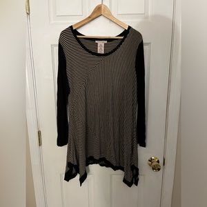 Philosophy Long-Sleeved Striped Tunic Top